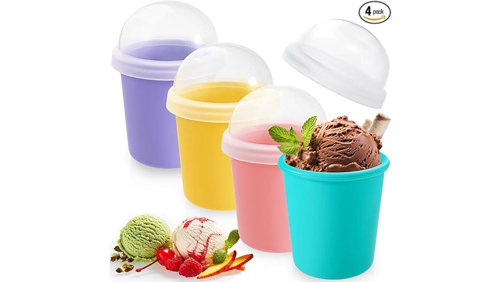 silicone ice cream containers