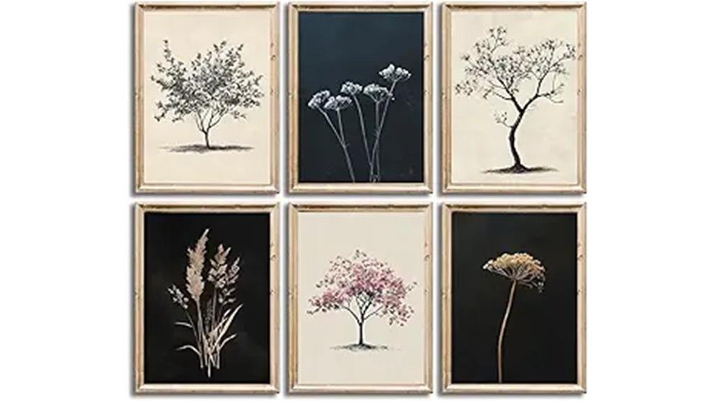 six botanical wall art