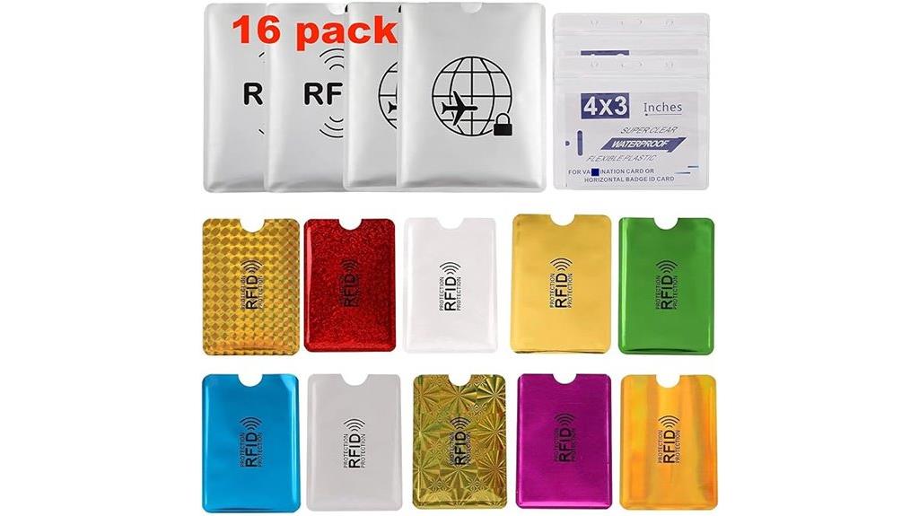sixteen rfid sleeves set
