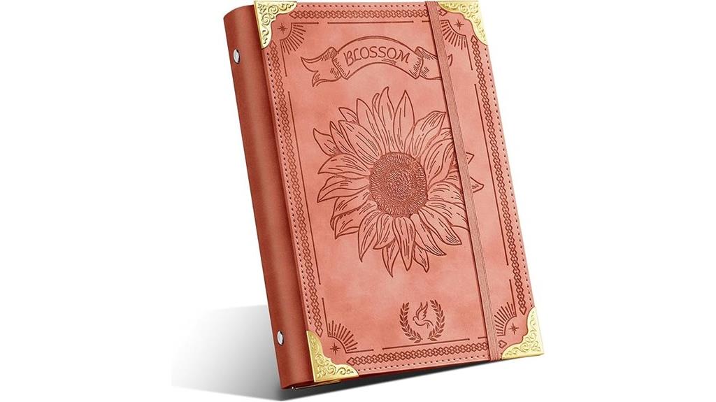 sunflower leather binder