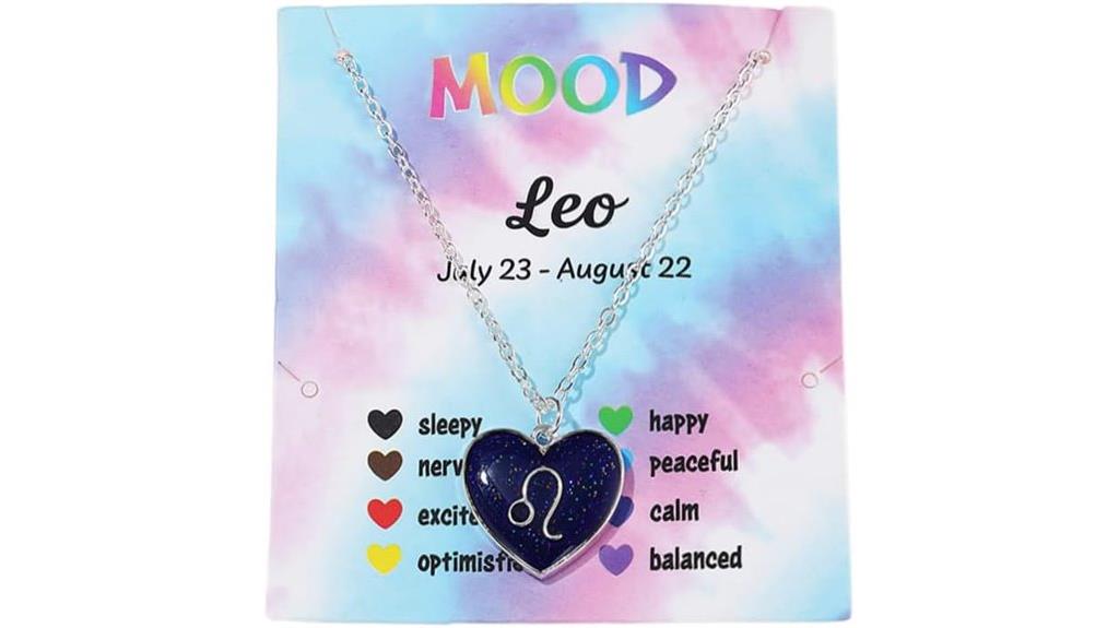 temperature sensing zodiac necklace