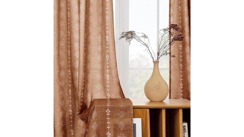 terracotta boho curtain set