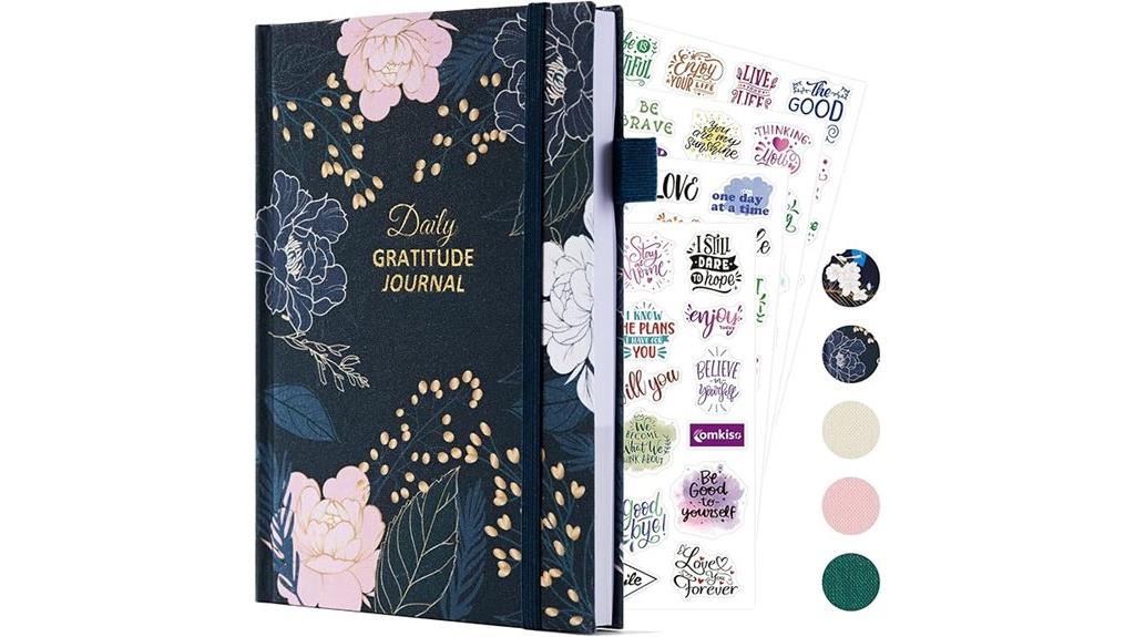 undated gratitude journal with stickers