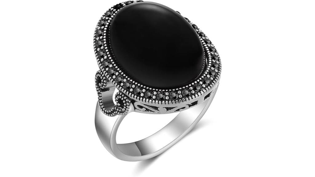 vintage black marcasite ring