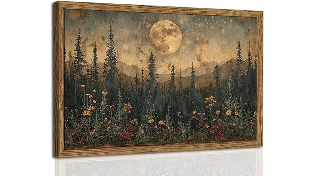vintage moon forest art