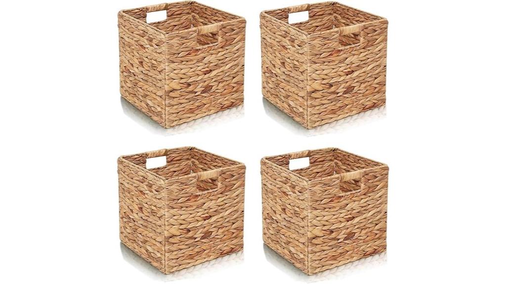 water hyacinth cube storage baskets