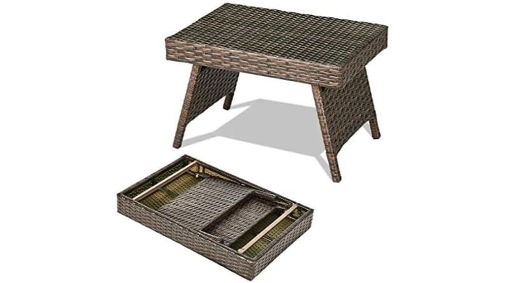 wicker rattan patio table