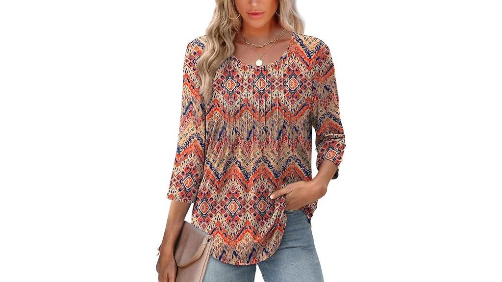 women s casual pleated tunic