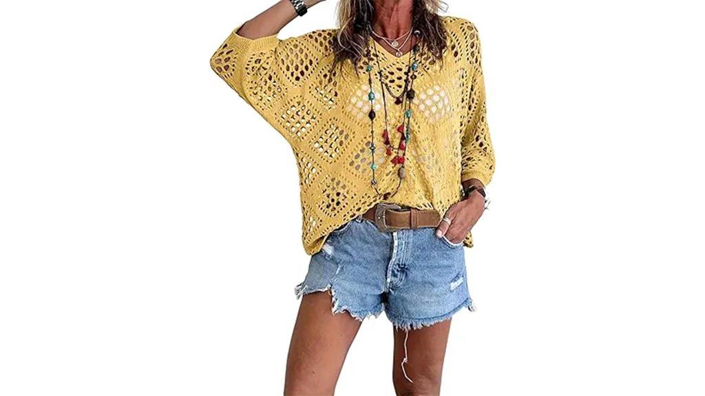women s crochet long sleeve top
