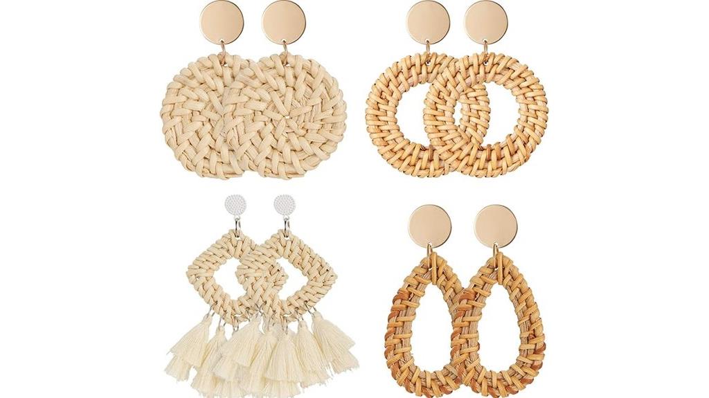 women s meekoo rattan earrings