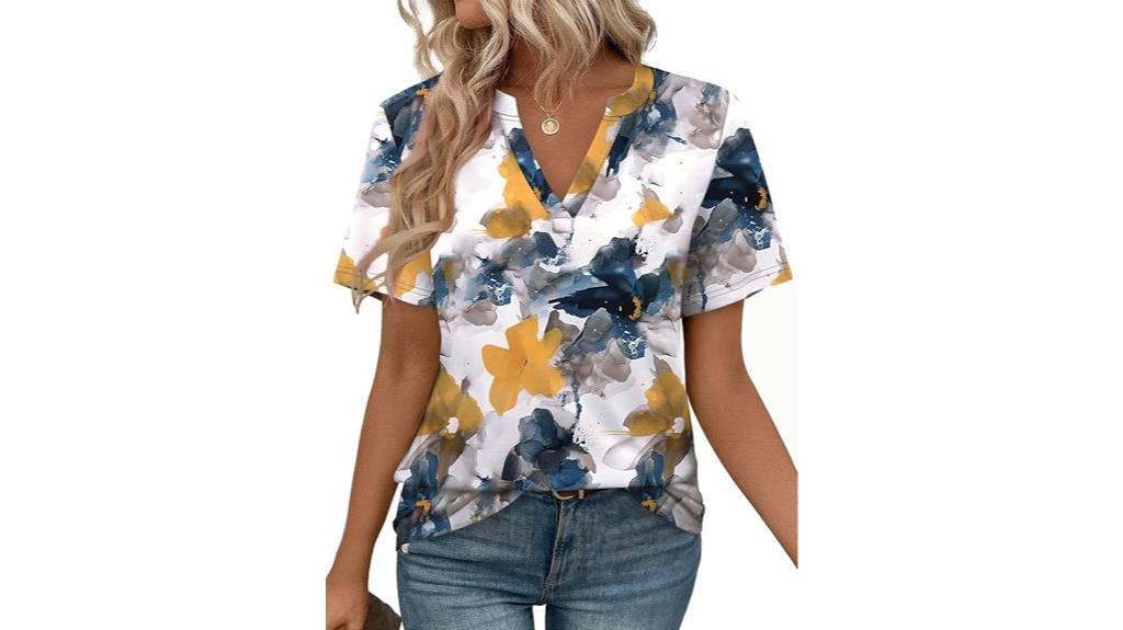 women s v neck short sleeve blouses