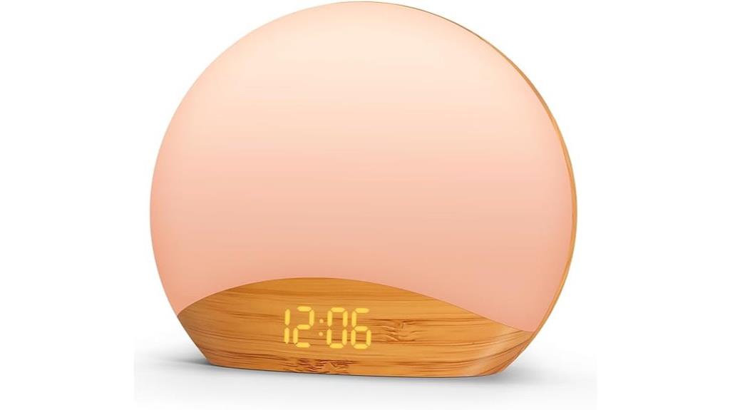 wood grain sunrise clock