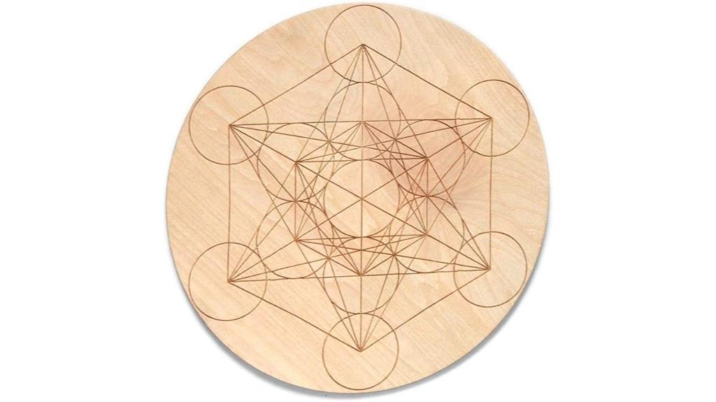 wooden crystal grid altar