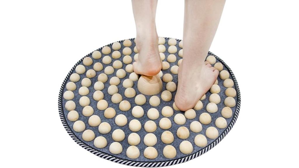 wooden foot massage mat