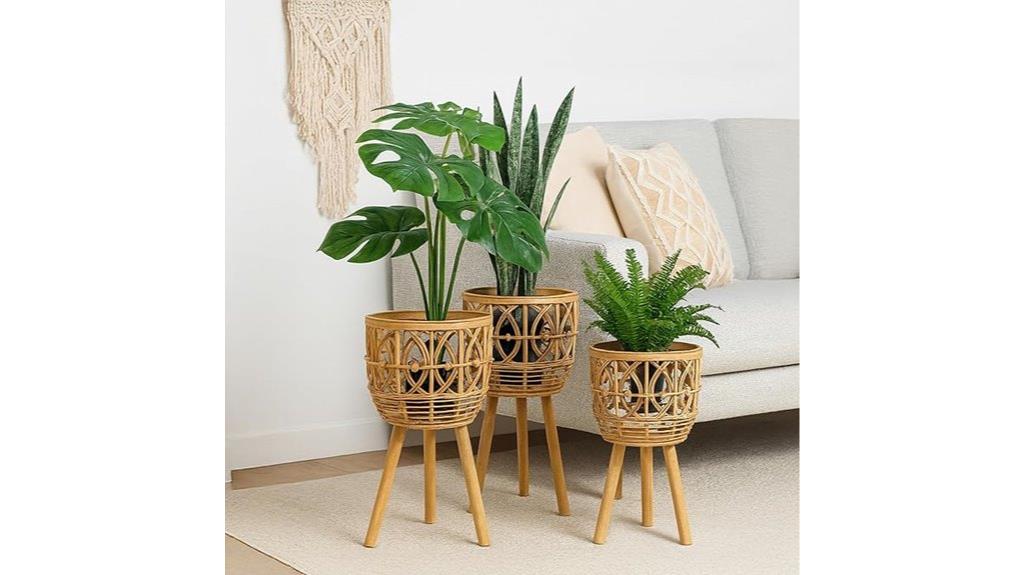wooden planters with stand