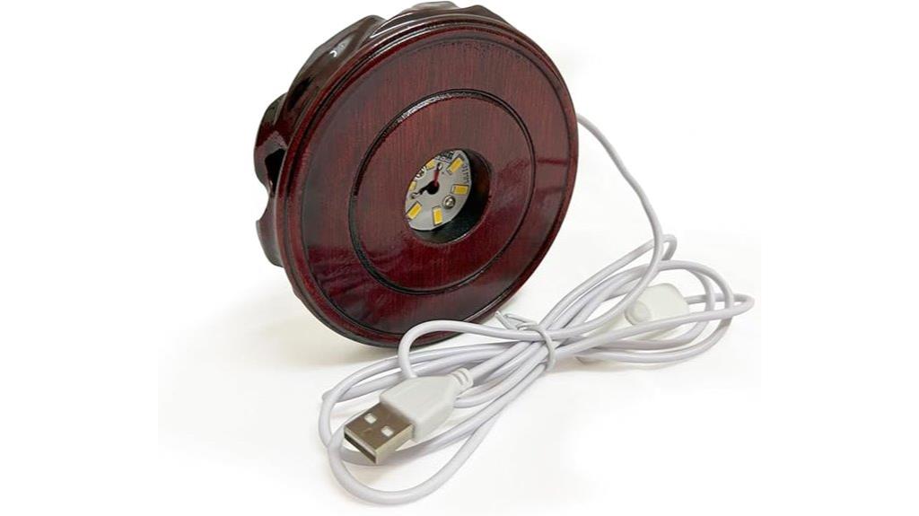 wooden round light base