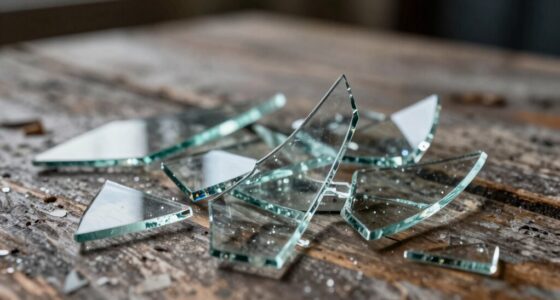 broken glass symbolizes emotional pain