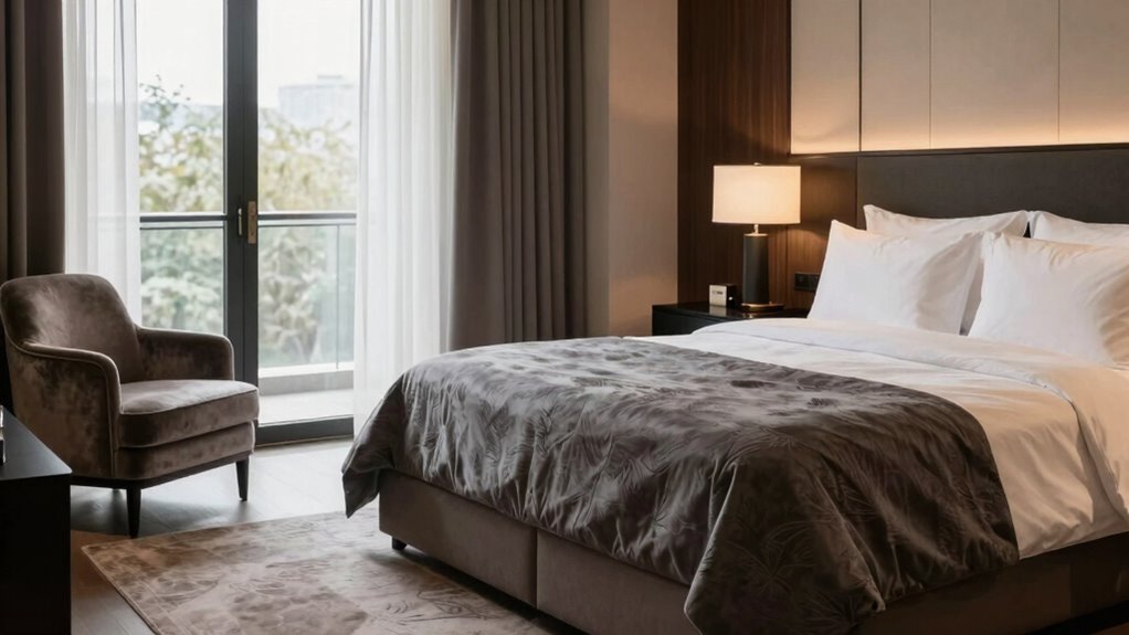 elegant cozy hotel bedroom